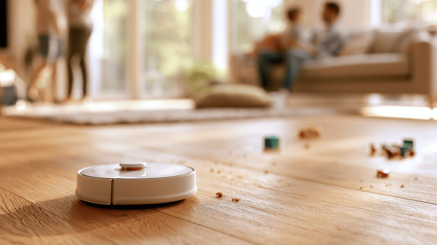 robotstofzuiger in de woonkamer